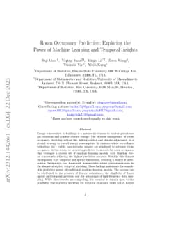 Room Occupancy Prediction: Exploring the Power of Machine Learning and
  Temporal Insights