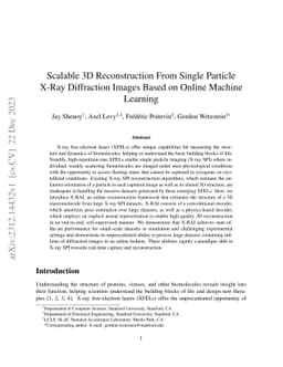 Scalable 3D Reconstruction From Single Particle X-Ray Diffraction Images
  Based on Online Machine Learning