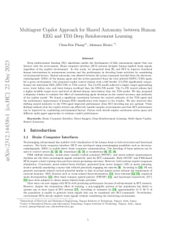 Multiagent Copilot Approach for Shared Autonomy between Human EEG and
  TD3 Deep Reinforcement Learning