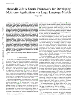 MetaAID 2.5: A Secure Framework for Developing Metaverse Applications
  via Large Language Models
