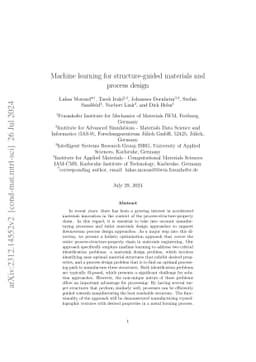 Machine learning for structure-guided materials and process design