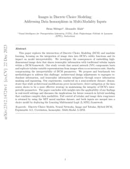 Images in Discrete Choice Modeling: Addressing Data Isomorphism in
  Multi-Modality Inputs