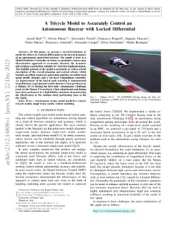 A Tricycle Model to Accurately Control an Autonomous Racecar with Locked
  Differential