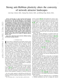 Strong anti-Hebbian plasticity alters the convexity of network attractor
  landscapes