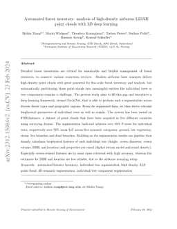Automated forest inventory: analysis of high-density airborne LiDAR
  point clouds with 3D deep learning