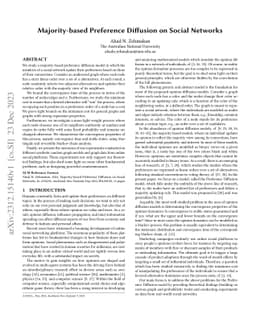 Majority-based Preference Diffusion on Social Networks