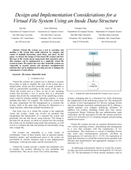 Design and Implementation Considerations for a Virtual File System Using
  an Inode Data Structure