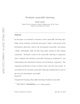 Stochastic mean-shift clustering
