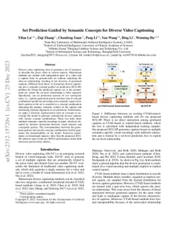Set Prediction Guided by Semantic Concepts for Diverse Video Captioning