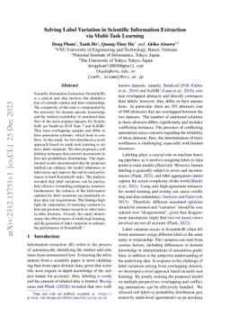 Solving Label Variation in Scientific Information Extraction via
  Multi-Task Learning