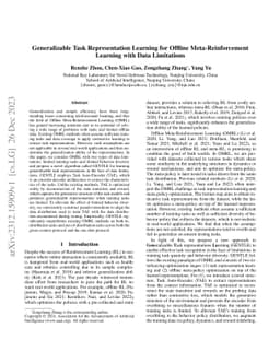 Generalizable Task Representation Learning for Offline
  Meta-Reinforcement Learning with Data Limitations