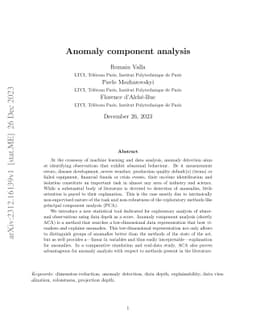 Anomaly component analysis