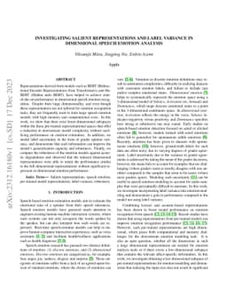 Investigating salient representations and label Variance in Dimensional
  Speech Emotion Analysis
