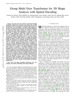 Group Multi-View Transformer for 3D Shape Analysis with Spatial Encoding