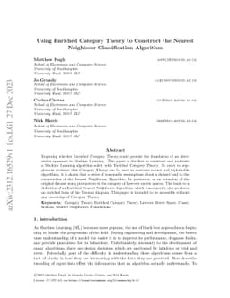 Using Enriched Category Theory to Construct the Nearest Neighbour Classification Algorithm