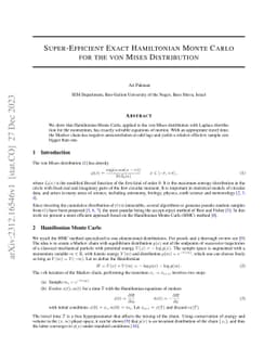 Super-Efficient Exact Hamiltonian Monte Carlo for the von Mises
  Distribution