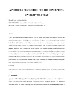 A proposed new metric for the conceptual diversity of a text