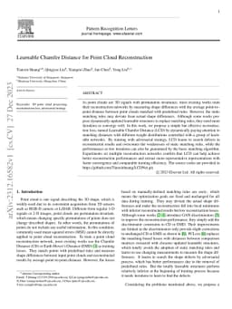 Learnable Chamfer Distance for Point Cloud Reconstruction