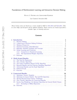 Foundations of Reinforcement Learning and Interactive Decision Making
