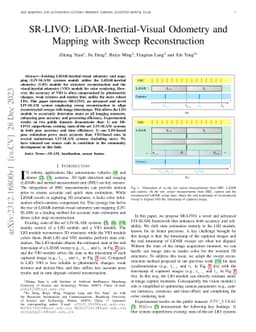 SR-LIVO: LiDAR-Inertial-Visual Odometry and Mapping with Sweep
  Reconstruction