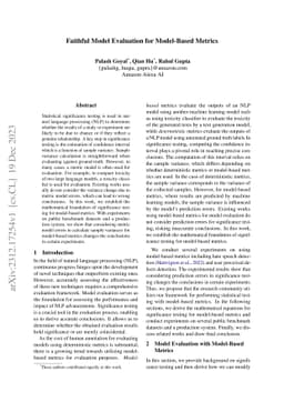 Faithful Model Evaluation for Model-Based Metrics