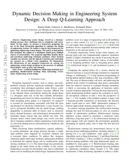 Dynamic Decision Making in Engineering System Design: A Deep Q-Learning
  Approach