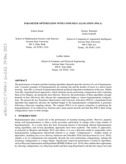Parameter Optimization with Conscious Allocation (POCA)