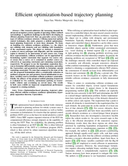 Efficient optimization-based trajectory planning