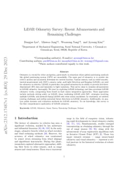 LiDAR Odometry Survey: Recent Advancements and Remaining Challenges