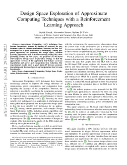 Design Space Exploration of Approximate Computing Techniques with a
  Reinforcement Learning Approach