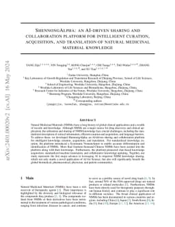 ShennongAlpha: an AI-driven sharing and collaboration platform for
  intelligent curation, acquisition, and translation of natural medicinal
  material knowledge