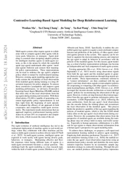 Contrastive learning-based agent modeling for deep reinforcement
  learning