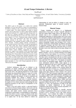 AI and Tempo Estimation: A Review