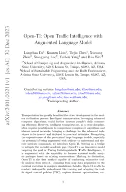 Open-TI: Open Traffic Intelligence with Augmented Language Model