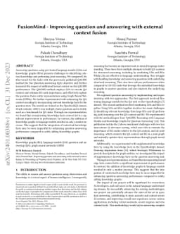 FusionMind -- Improving question and answering with external context
  fusion