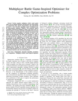 Multiplayer Battle Game-Inspired Optimizer for Complex Optimization
  Problems
