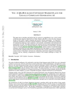 Viz: A QLoRA-based Copyright Marketplace for Legally Compliant
  Generative AI