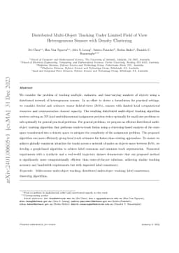 Distributed Multi-Object Tracking Under Limited Field of View
  Heterogeneous Sensors with Density Clustering