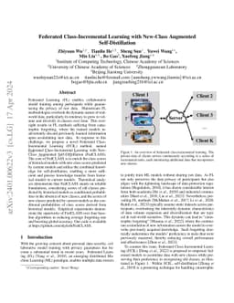 Federated Class-Incremental Learning with New-Class Augmented
  Self-Distillation