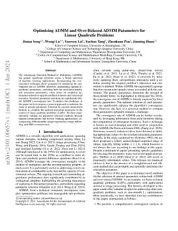 Optimizing ADMM and Over-Relaxed ADMM Parameters for Linear Quadratic
  Problems