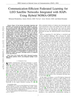 Communication-Efficient Federated Learning for LEO Satellite Networks
  Integrated with HAPs Using Hybrid NOMA-OFDM