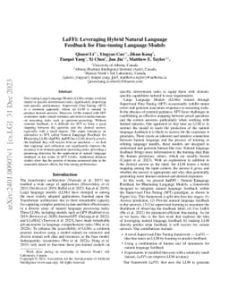 LaFFi: Leveraging Hybrid Natural Language Feedback for Fine-tuning
  Language Models
