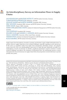 An Interdisciplinary Survey on Information Flows in Supply Chains