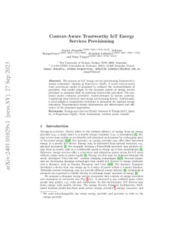 Context-Aware Trustworthy IoT Energy Services Provisioning
