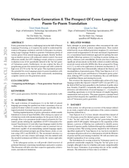 Vietnamese Poem Generation & The Prospect Of Cross-Language Poem-To-Poem
  Translation
