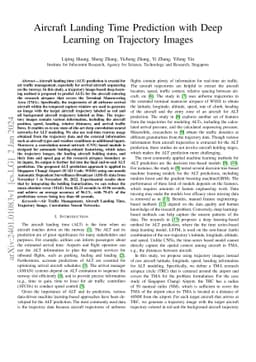 Aircraft Landing Time Prediction with Deep Learning on Trajectory Images