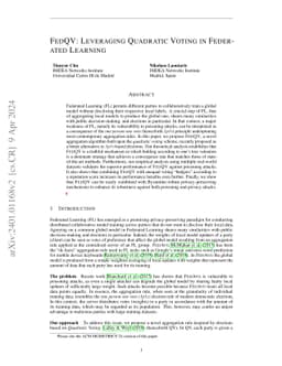 FedQV: Leveraging Quadratic Voting in Federated Learning