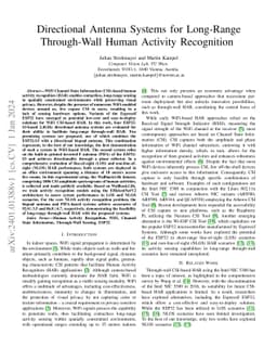 Directional Antenna Systems for Long-Range Through-Wall Human Activity
  Recognition