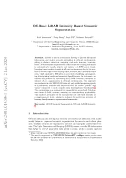 Off-Road LiDAR Intensity Based Semantic Segmentation