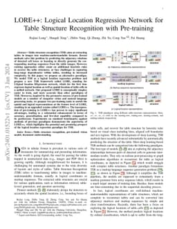 LORE++: Logical Location Regression Network for Table Structure
  Recognition with Pre-training